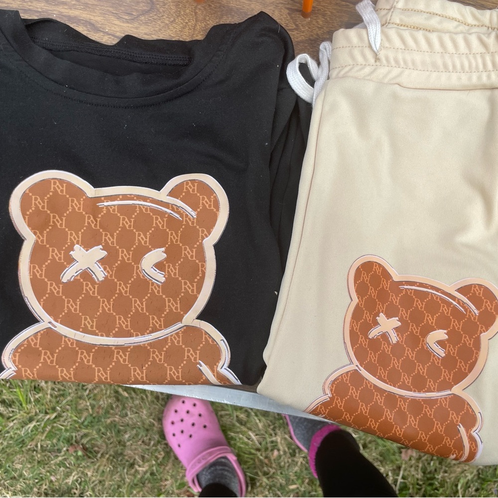 Black and Tan Bear Print Outfit